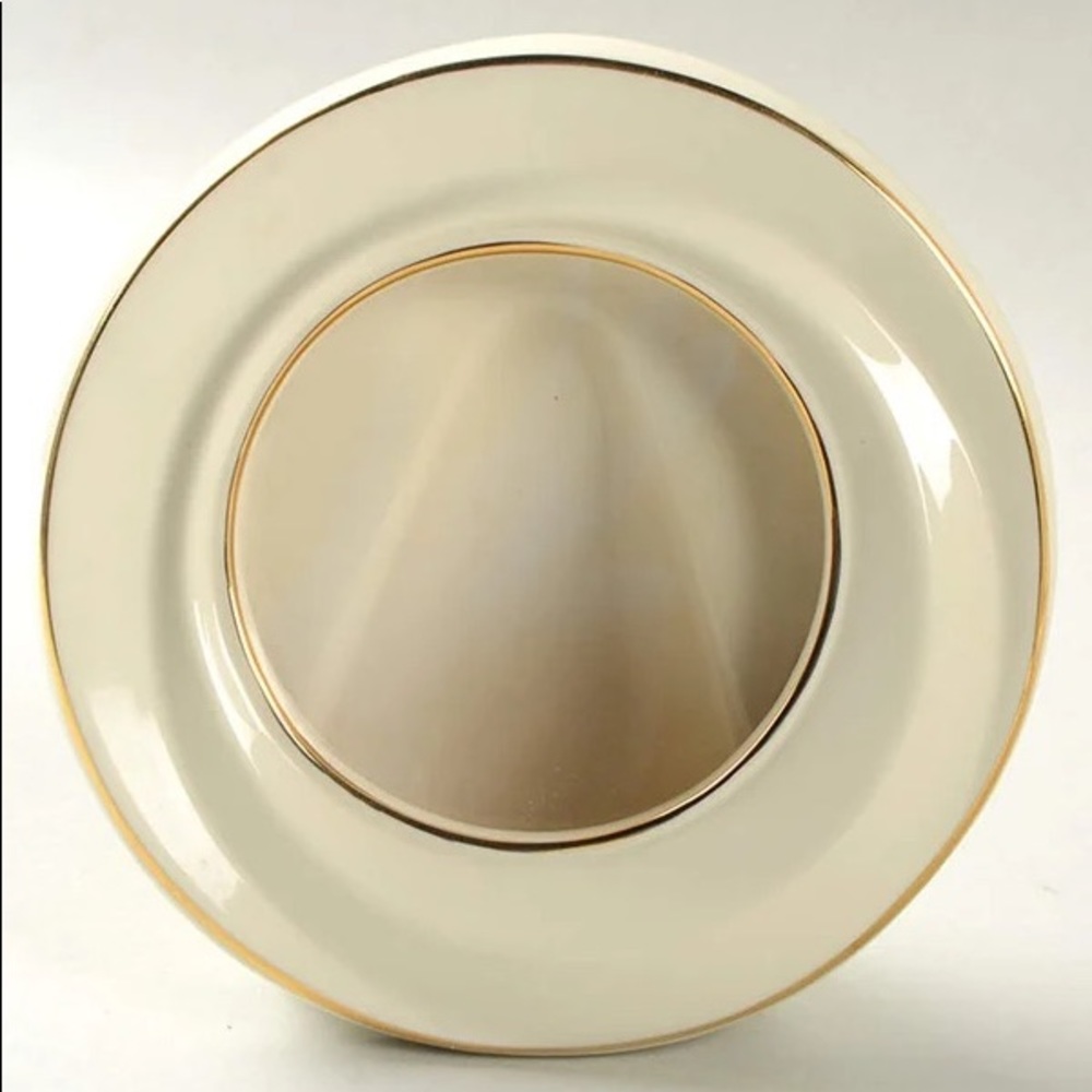 Vintage Lenox 24K Gold Trim Round Ceramic Tabletop Frame